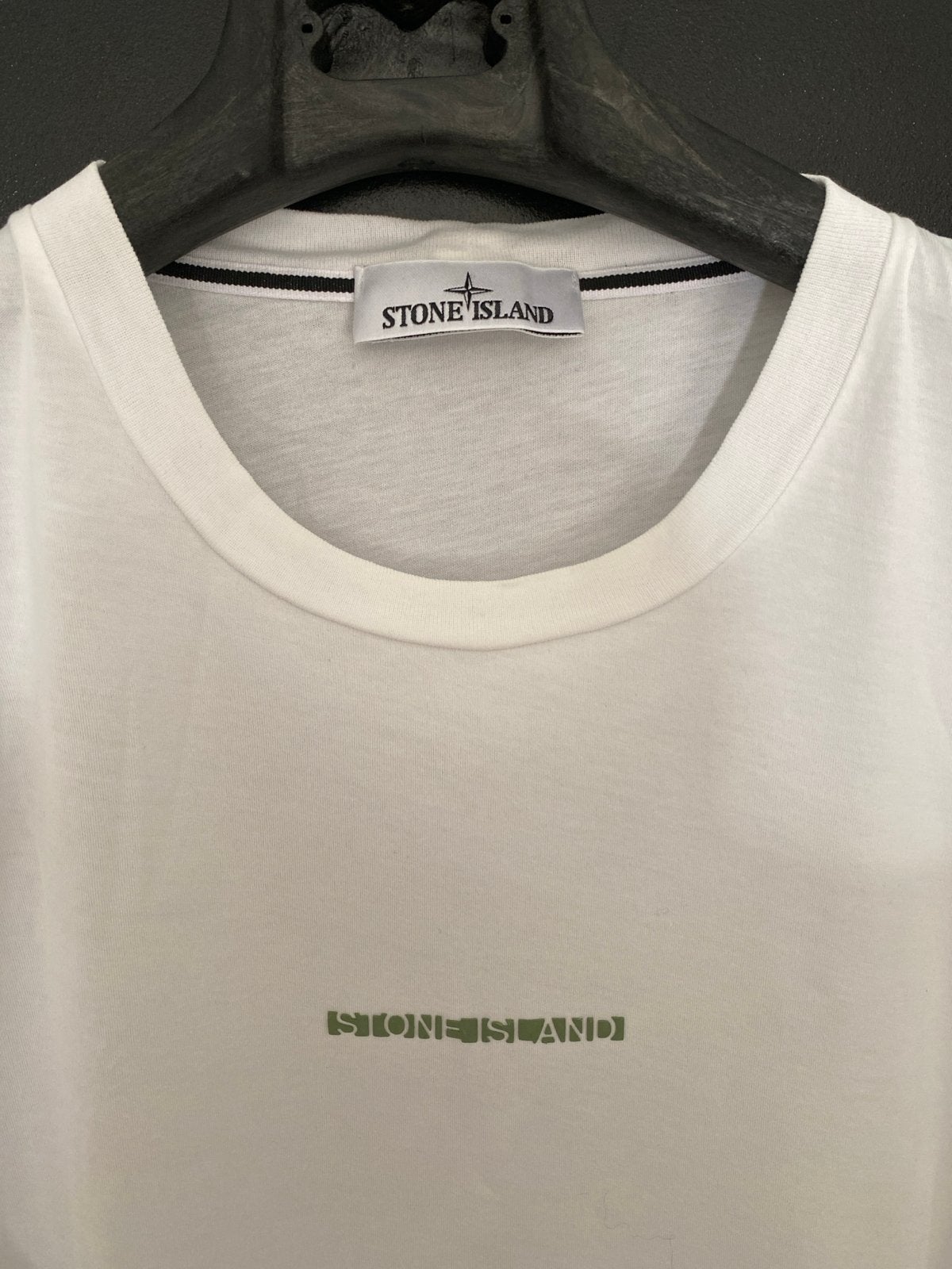 Stone Island T-shirt - Wit met Groen Logo - Maat XXXL, Ophalen of Verzenden, Zo goed als nieuw, Overige maten, Wit