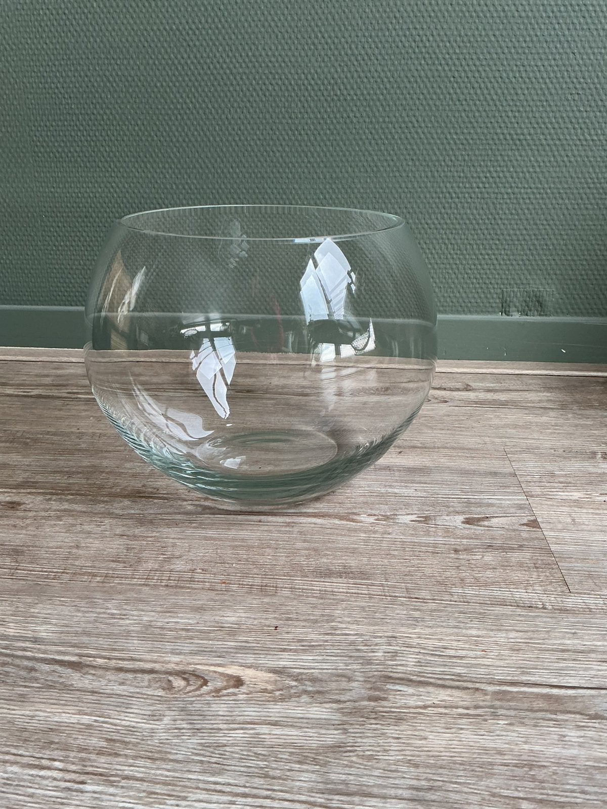 Glazen bolvaas, Ophalen, Zo goed als nieuw, Transparant, Glas