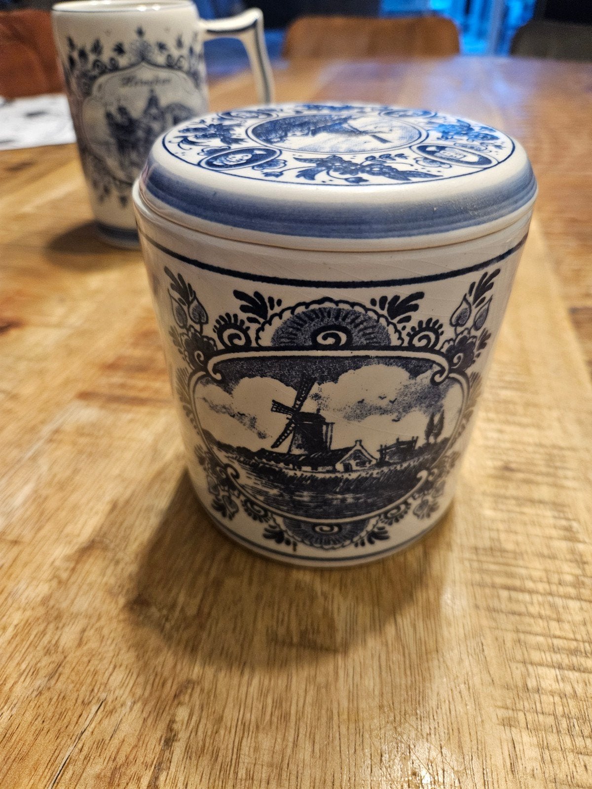 Delftsblauw stroopwafelpot, Ophalen