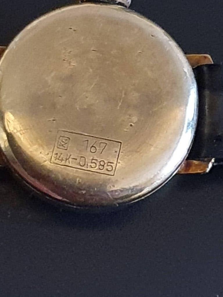 14 kr dames horloge 585 gekeurd jaren 60 Mechanisch werkend, Overige merken, Polshorloge, Ophalen of Verzenden, Goud