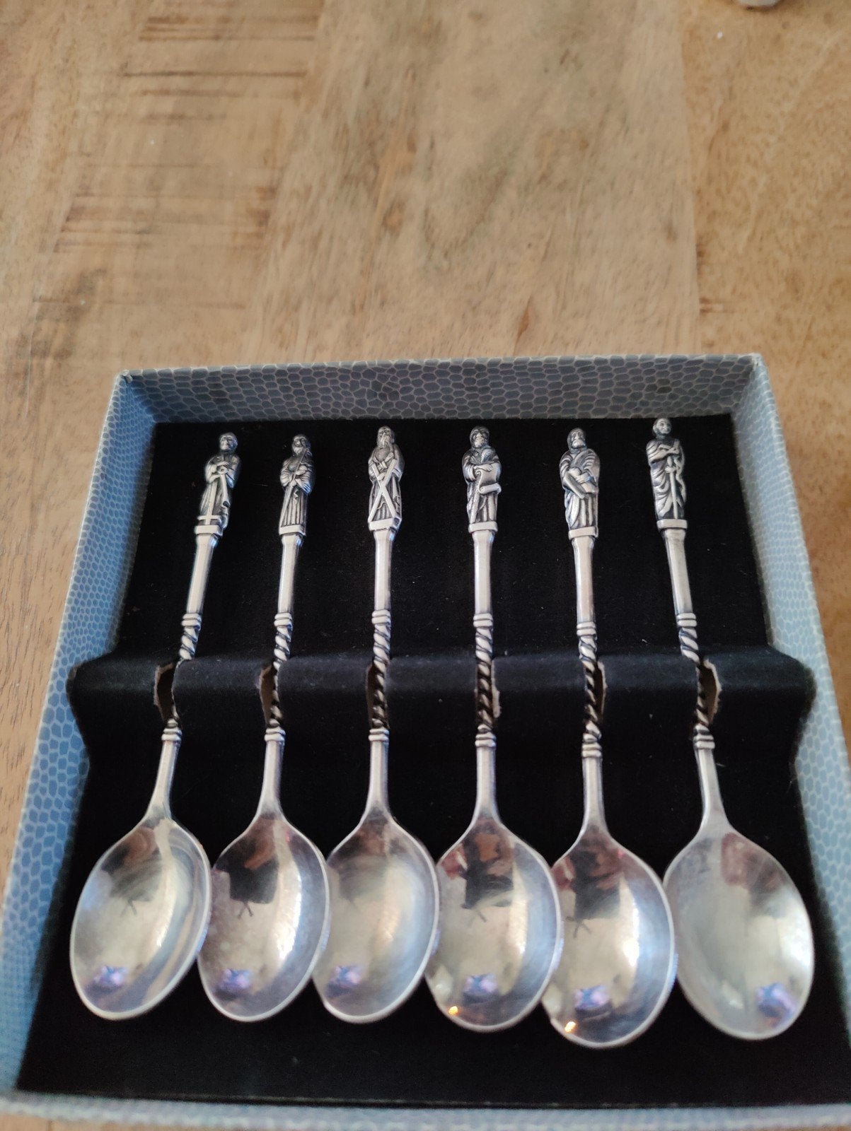 Vintage verzilverde apostelen theelepeltjes (6 stuks), Antiek en Kunst, Ophalen of Verzenden