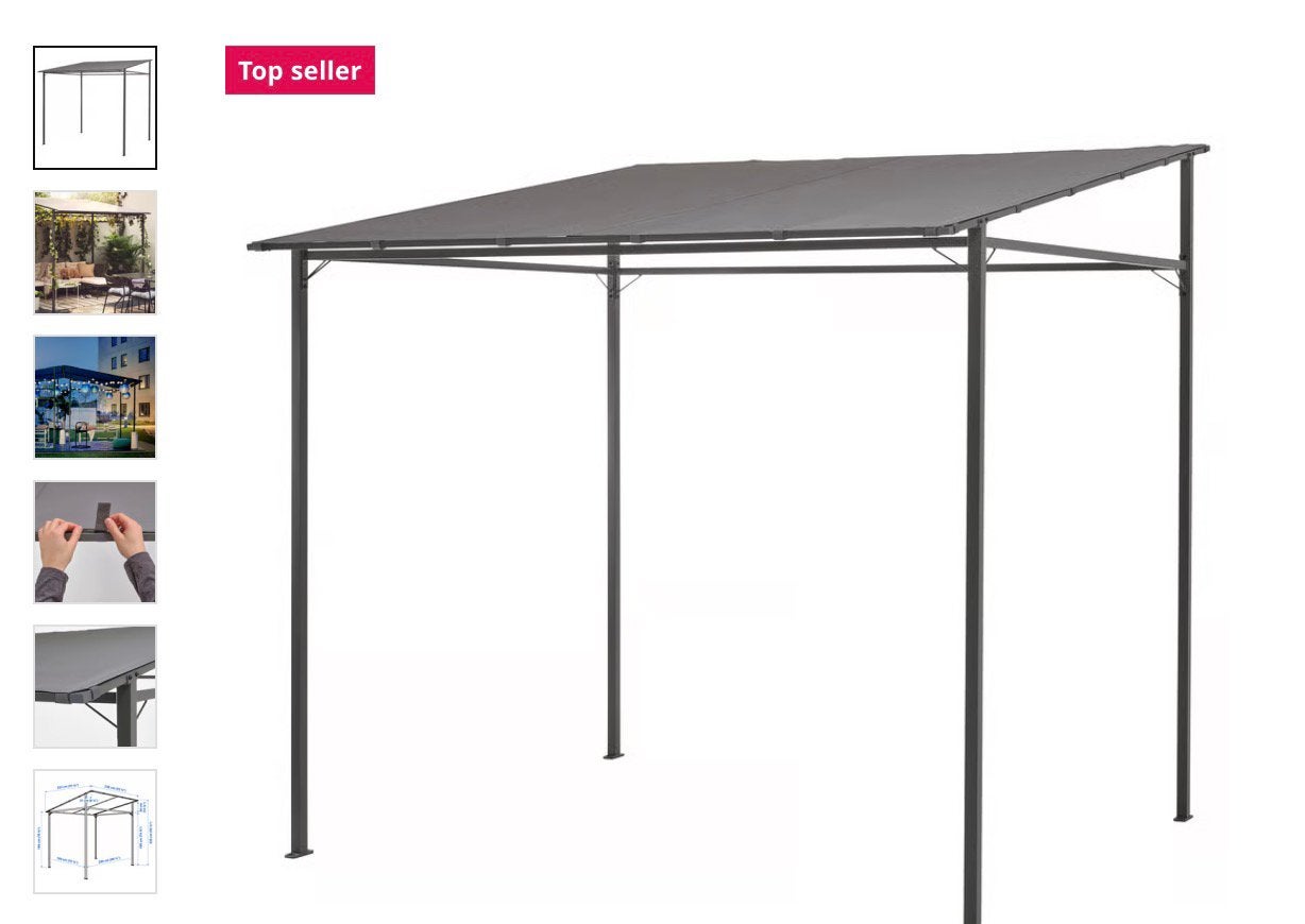 Ikea Overkapping Pergola grijs compleet met schaduwdoek, Ophalen, Nieuw, Overige typen
