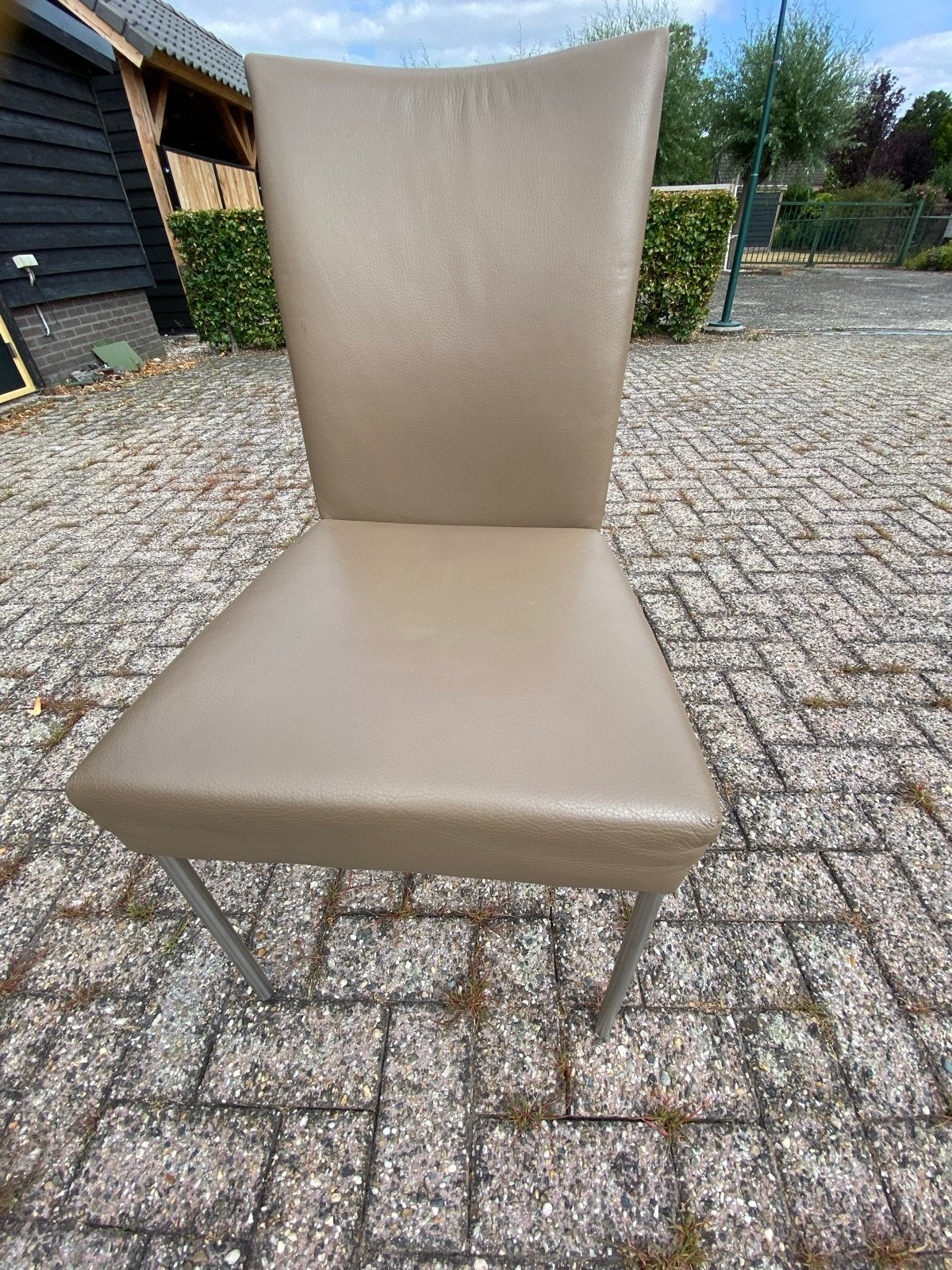 4 Bert Plantagie eetkamerstoelen - Zo goed als nieuw, Huis en Inrichting, Stoelen, Ophalen, Overige kleuren, Leer, Zo goed als nieuw