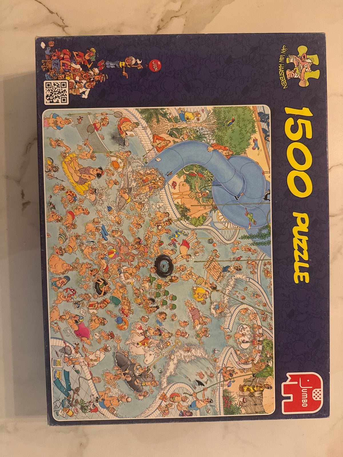 Jan van Haasteren 1500 stukjes puzzel - Zwembad, Ophalen, 500 t/m 1500 stukjes, Zo goed als nieuw, Legpuzzel