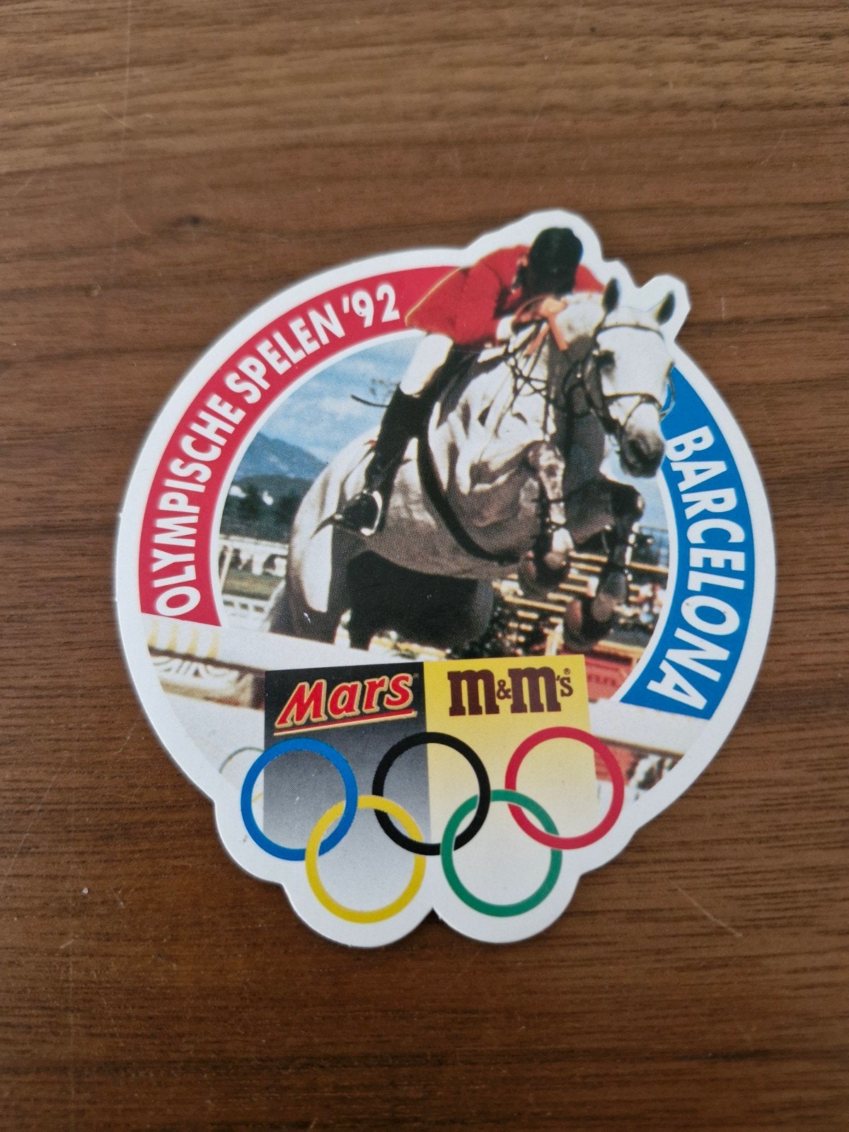 1021 Vintage Olympische Spelen '92 Barcelona Sticker, Ophalen of Verzenden, Gebruikt, Sport