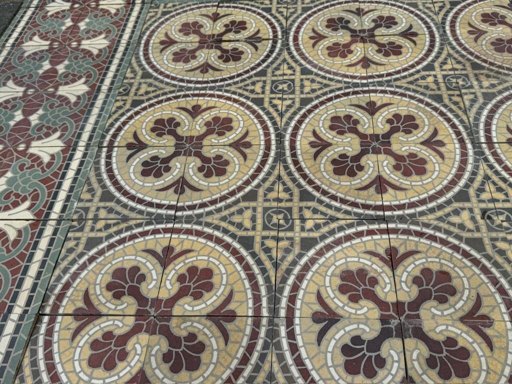 Antieke kathedraaltegels 7m2~, Doe-het-zelf en Verbouw, Tegels, Gebruikt, Keramiek, Minder dan 20 cm, Vloertegels