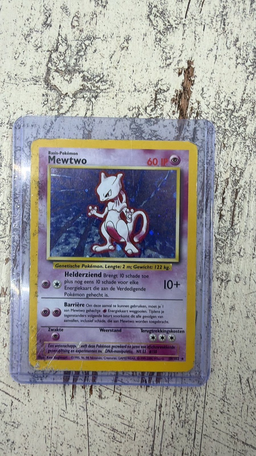 Mewtwo Base Set 10/102 Pokémon Kaart, Hobby en Vrije tijd, Verzamelkaartspellen | Pokémon, Ophalen of Verzenden, Gebruikt, Losse kaart