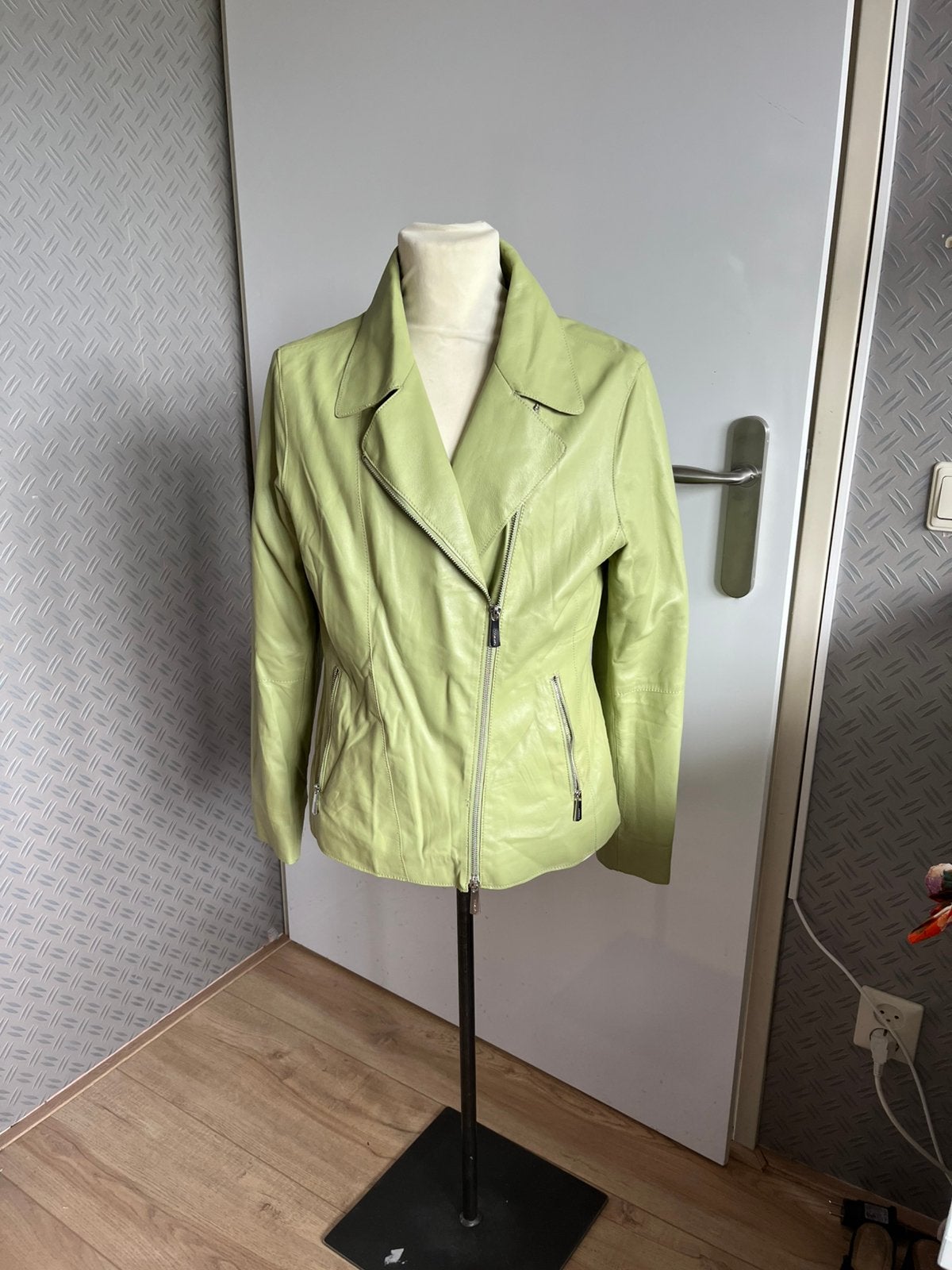 Oakwood leer jack xl, Ophalen of Verzenden, Zo goed als nieuw, Maat 46/48 (XL) of groter, Groen
