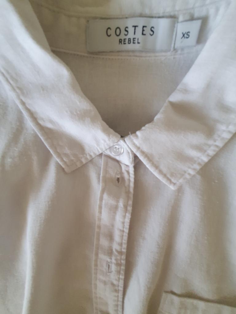 Blouse van Costes dames wit linnen maat xs, Kleding | Dames, Wit, Ophalen of Verzenden, Zo goed als nieuw, Costes