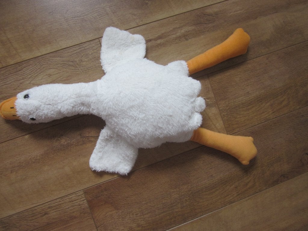 Grote witte superzachte vogel gans knuffel opbergzak/kussen, Overige karakters, Little Dutch, Ophalen of Verzenden, Zo goed als nieuw