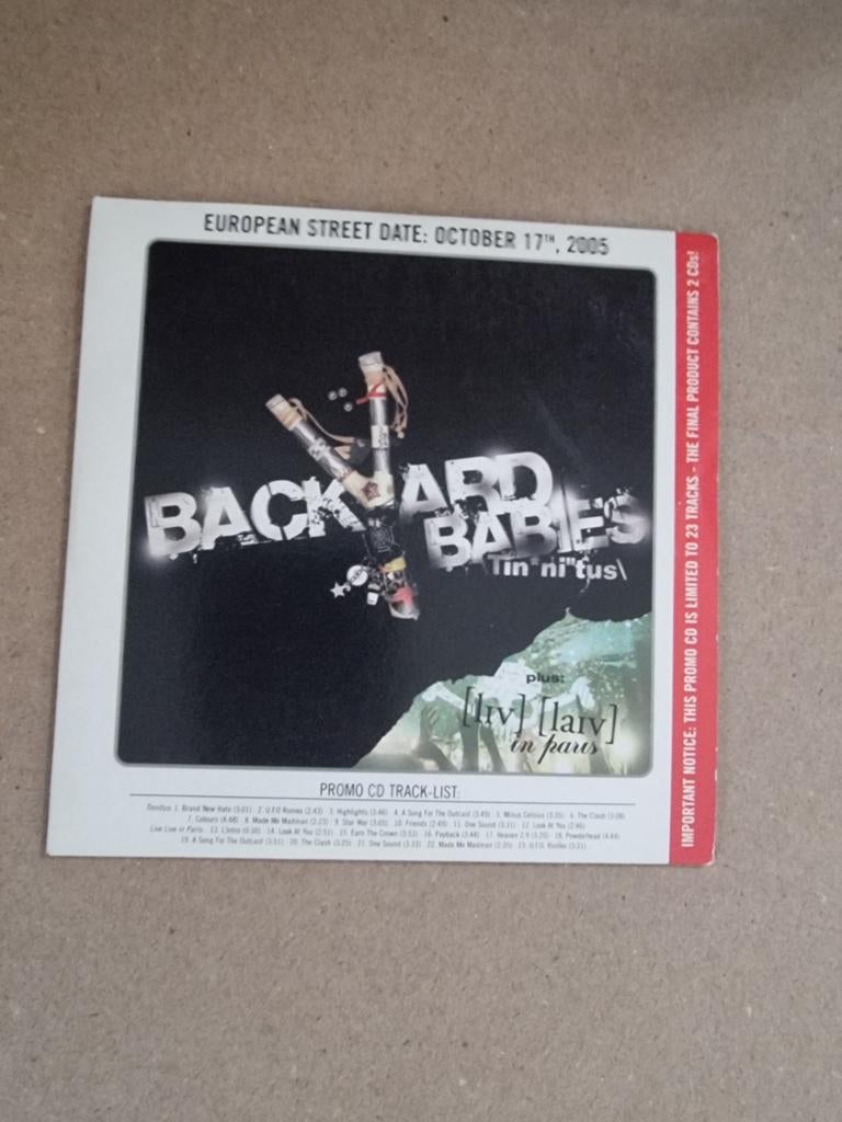 Backyard Babies - Tinnintus Promo CD (2005), Ophalen of Verzenden, Gebruikt, Alternative