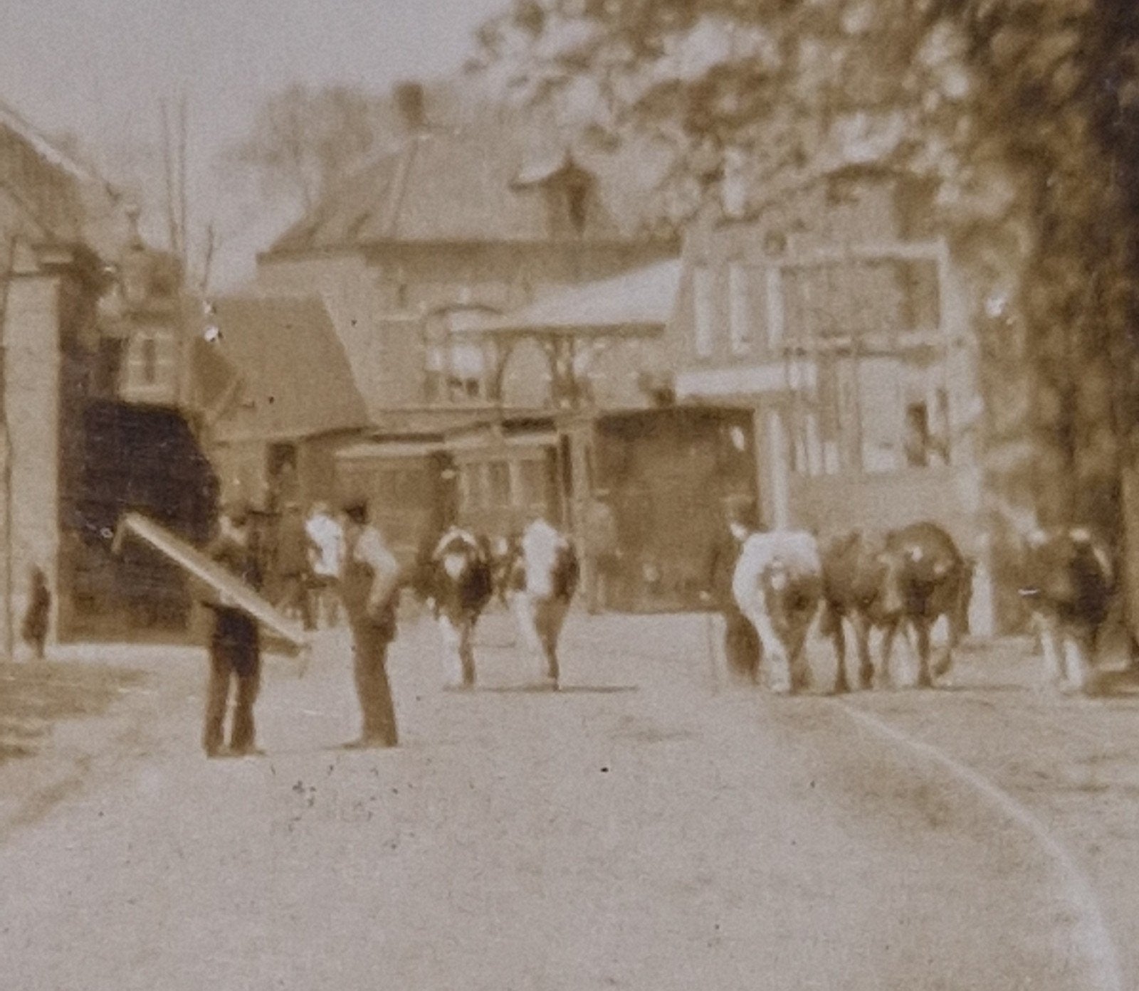 fotokaart tram aardenburg oudekerkstraat, Verzamelen, Ophalen of Verzenden, Voor 1920, Gelopen, Zeeland