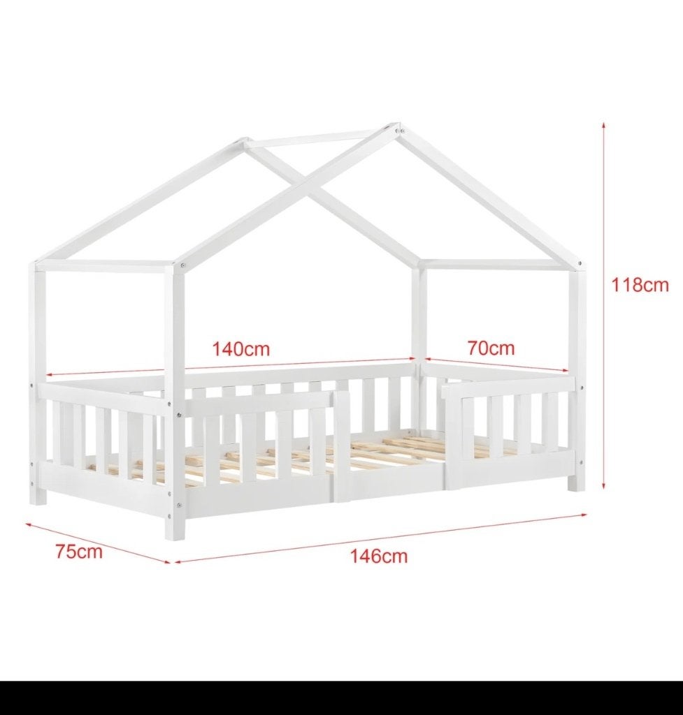 Kinderbed Treviolo met uitvalbeveiliging en bedbodem, Ophalen, 85 tot 100 cm, 140 tot 160 cm, Zo goed als nieuw