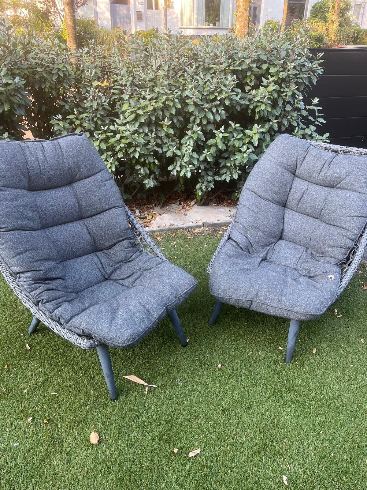 2 luxe tuinstoelen met kussens, Tuin en Terras, Tuinstoelen, Ophalen of Verzenden, Zo goed als nieuw, Kunststof