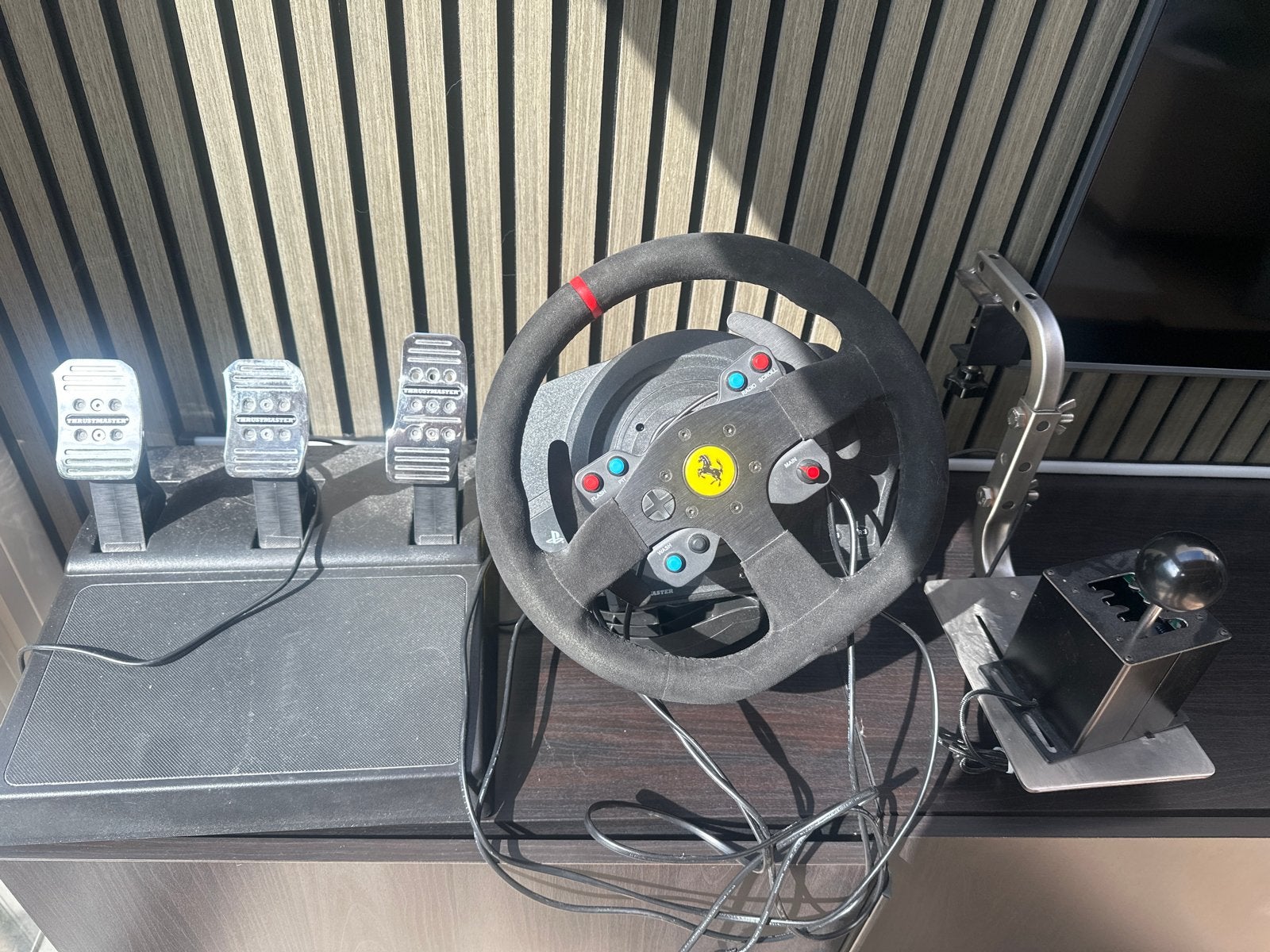 Thrustmaster racestuur met pedalen en shifter, Racestuur, Gebruikt, Force feedback, Ophalen of Verzenden