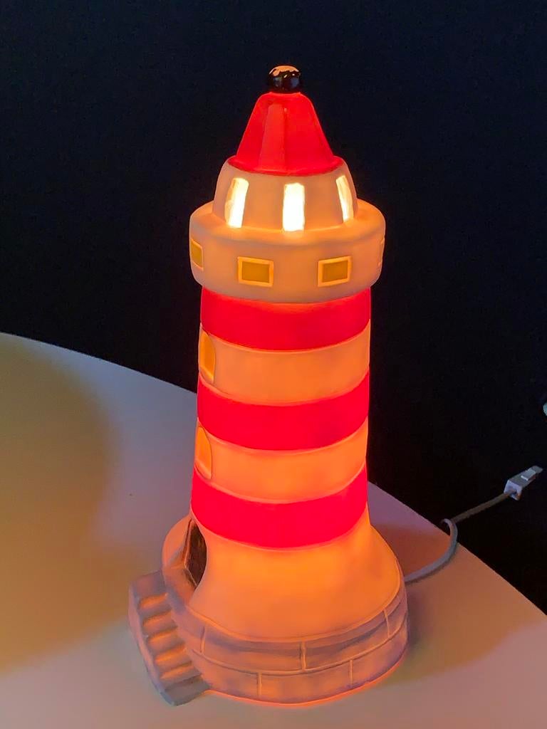 vuurtoren lamp Heico - sfeervolle verlichting, Huis en Inrichting, Lampen | Overige, Zo goed als nieuw, Ophalen of Verzenden