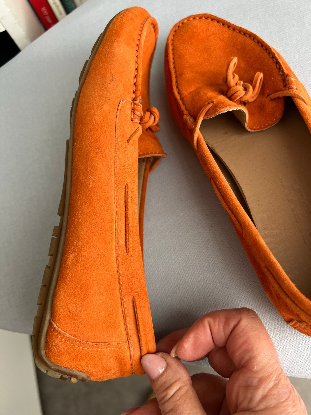 Oranje suède loafers van Flexx, Verzenden, Gedragen, Oranje, Instappers