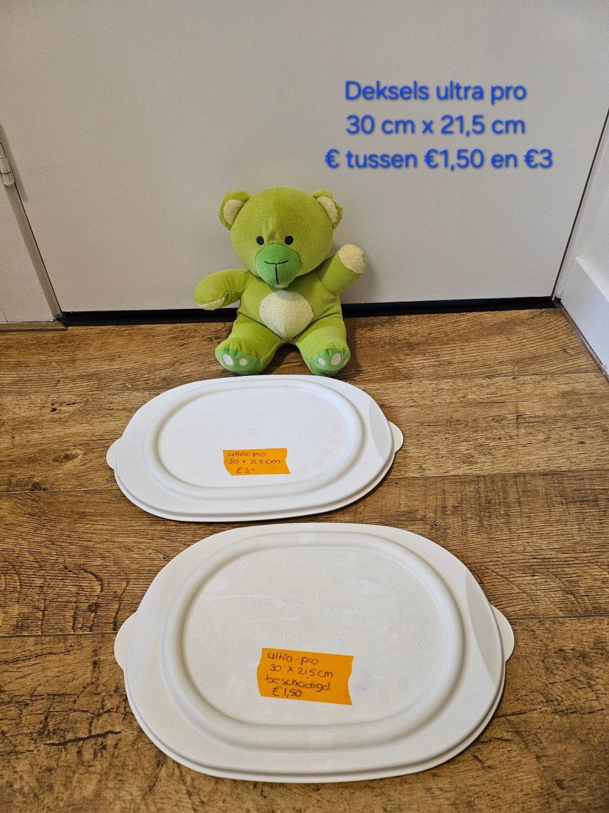Tupperware deksels ultra pro - 30 cm x 21,5 cm, Ophalen of Verzenden, Gebruikt, Wit, Overige typen