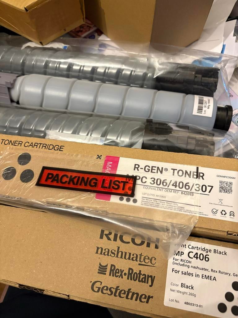 Toners voor Ricoh MPC 306/406/307 printers, Ophalen of Verzenden, Nieuw, Toner
