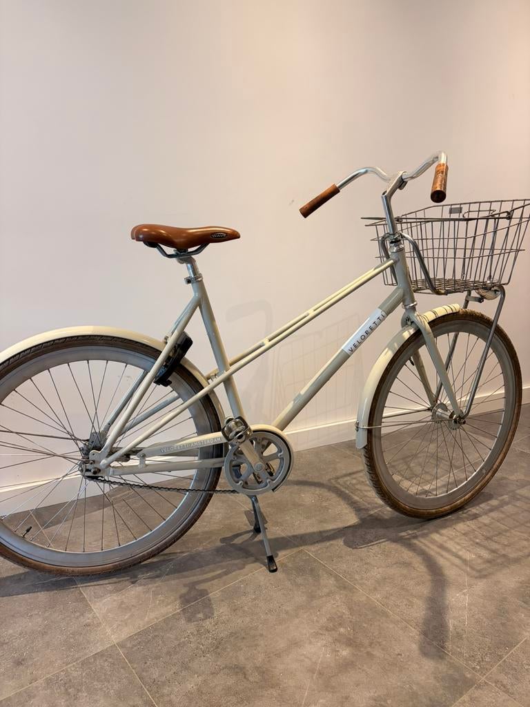 Veloretti fiets caféracer pebble grey dames 55 cm, Fietsen en Brommers, Fietsen | Dames | Damesfietsen, Terugtraprem, Ophalen
