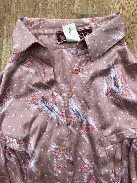 Vintage Chacok jurk met vlindermouwen, 36/38 zalm roze, Ophalen of Verzenden, Zo goed als nieuw, Roze, Onder de knie