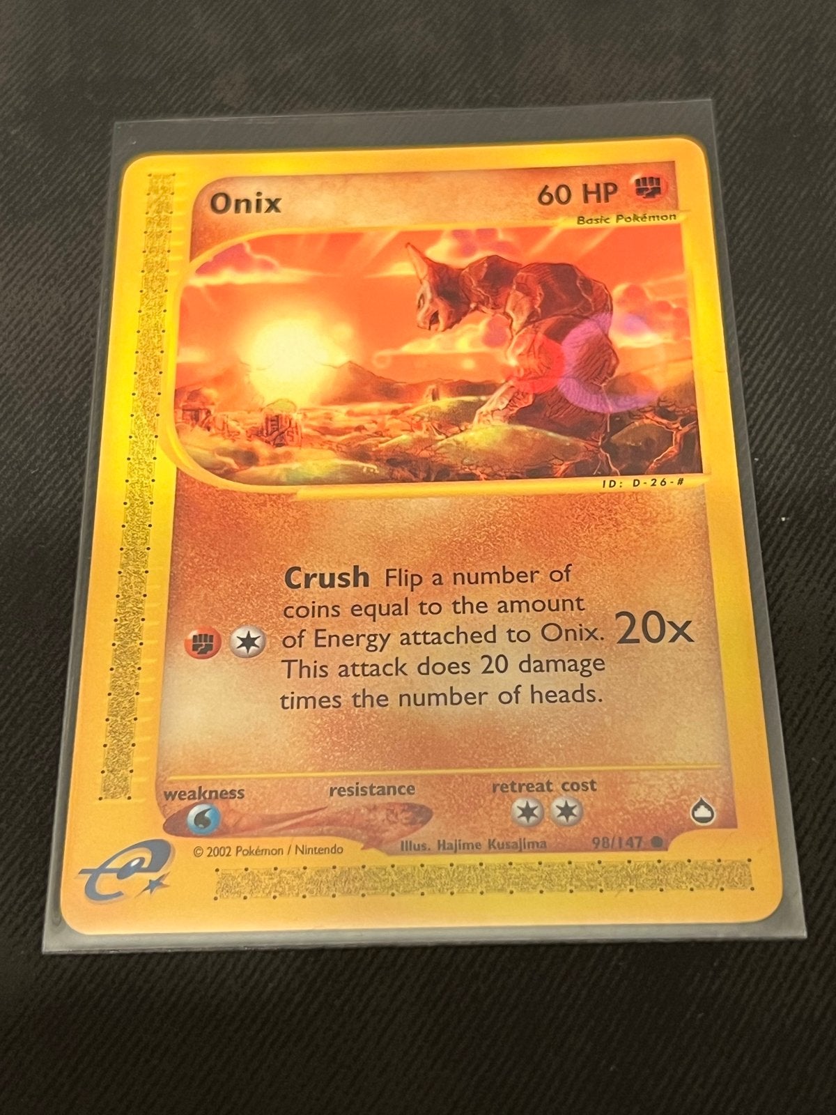 Pokémon Onix 98/147 Aquapolis, Ophalen of Verzenden, Zo goed als nieuw, Losse kaart
