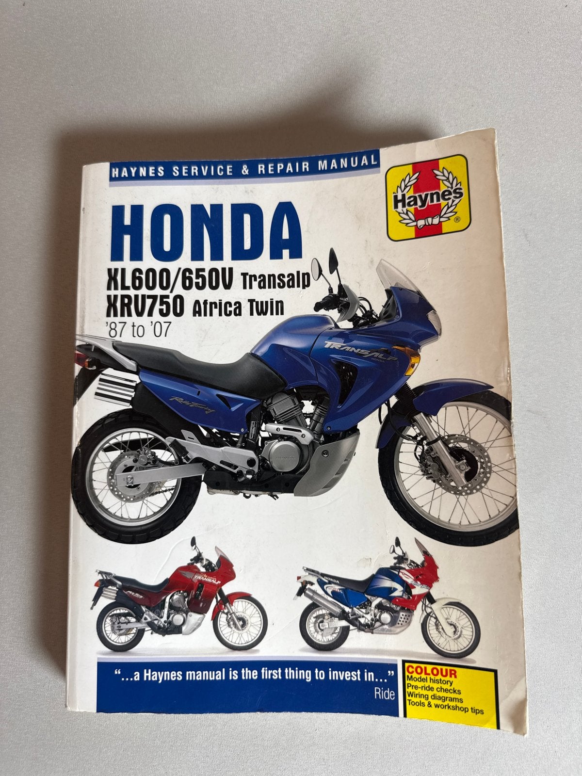 Haynes Werkplaatshandboek Honda XRV750 Africa Twin Transalp, Motoren, Ophalen of Verzenden, Honda