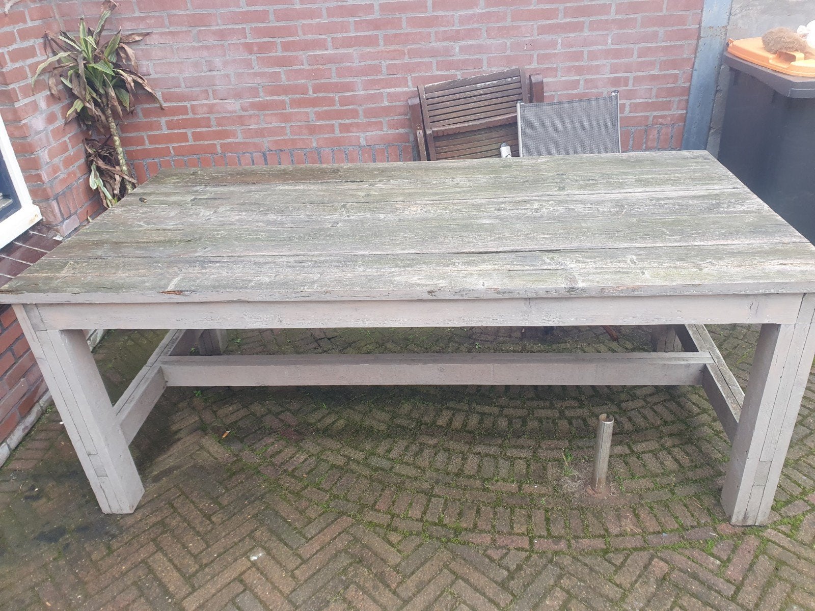 Tuinentafel, Tuin en Terras, Ophalen, Gebruikt, Rechthoekig, Hout