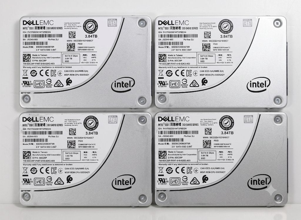 4>>>SSD SATA DC29P Intel Dell EMC D3-S4510 3,84TB 2,5" 6 G/s, Server, Intel, Ophalen of Verzenden, Extern