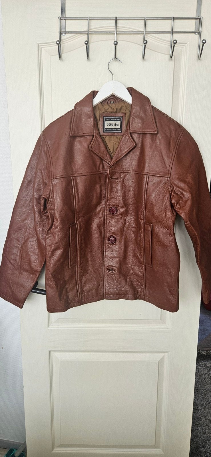 Sonu Leder Leren Jas in diverse maten (M, L, XXL), Maat 52/54 (L), Bruin, Nieuw, Ophalen of Verzenden
