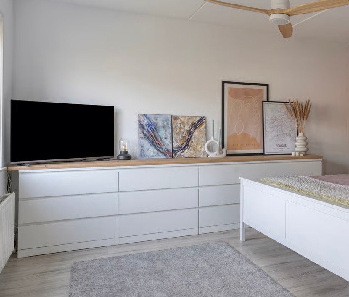 IKEA Ladekast met 6 laden x 2 + hout plank, Huis en Inrichting, Kasten | Ladekasten, Ophalen, 100 tot 150 cm, 5 laden of meer