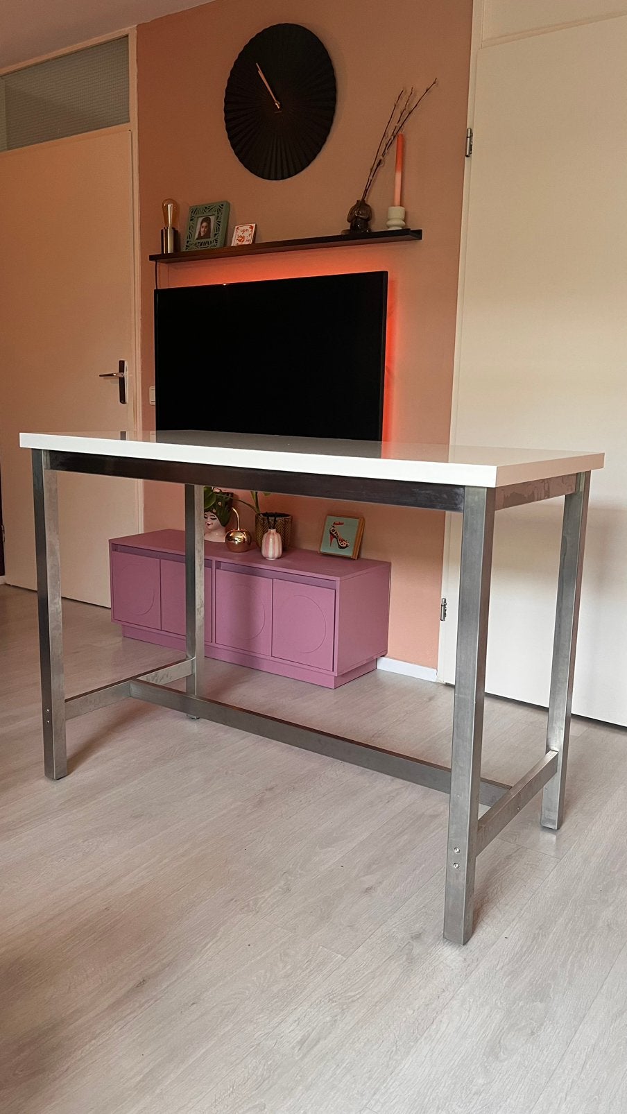 Hoogglans witte bartafel van IKEA – 120 x 60 cm, Ophalen, Zo goed als nieuw