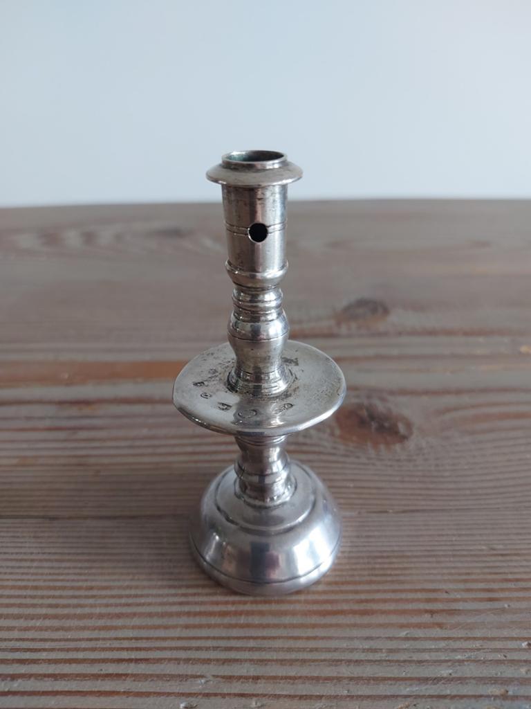 Antiek zilveren miniatuur kandelaar, Antiek en Kunst, Ophalen of Verzenden, Zilver