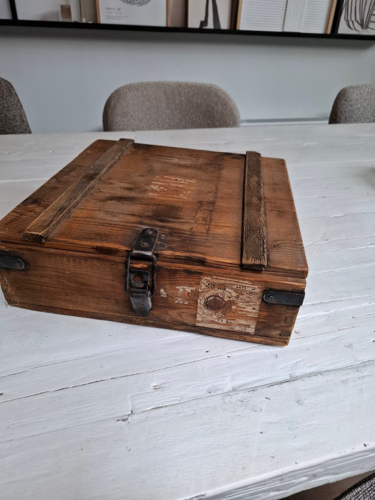 houten kistje gaaf oud kistje, Ophalen of Verzenden, Gebruikt, Minder dan 50 cm, Minder dan 50 cm