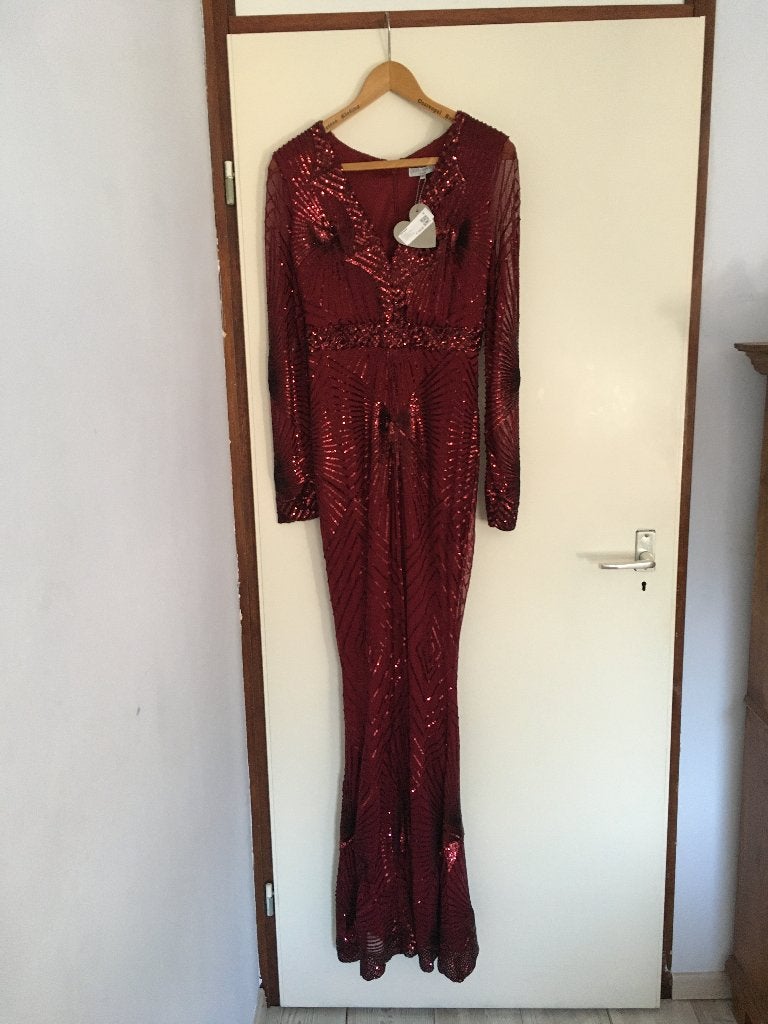 Galajurk donkerrood met glitters. Nieuw!, Kleding | Dames, Maat 38/40 (M), Nieuw, Ophalen of Verzenden, Goddiva