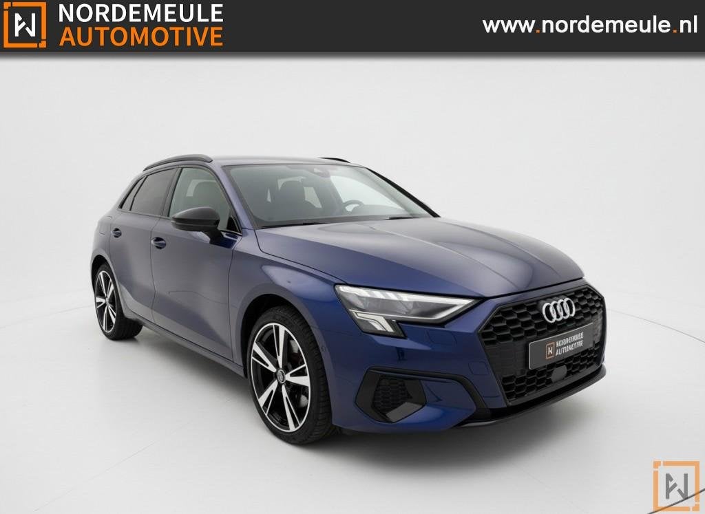 Audi A3 45 TFSI E S Edition Matrix, Leder, Trekhaak, Auto's, Audi, Startonderbreker, Gebruikt, 4 cilinders, Blauw