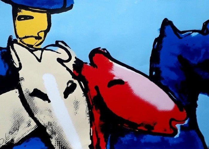 Herman Brood - "Amazone", Gesigneerd, Verzenden, Zeefdruk