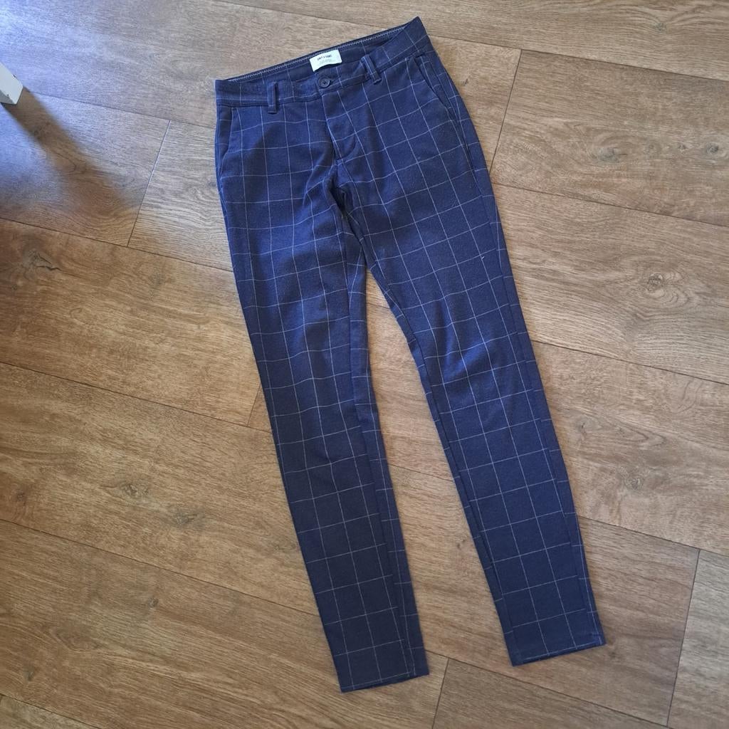nette broek mt. 28/34, Kleding | Heren, Broeken en Pantalons, Blauw, Ophalen of Verzenden, Zo goed als nieuw, Maat 46 (S) of kleiner