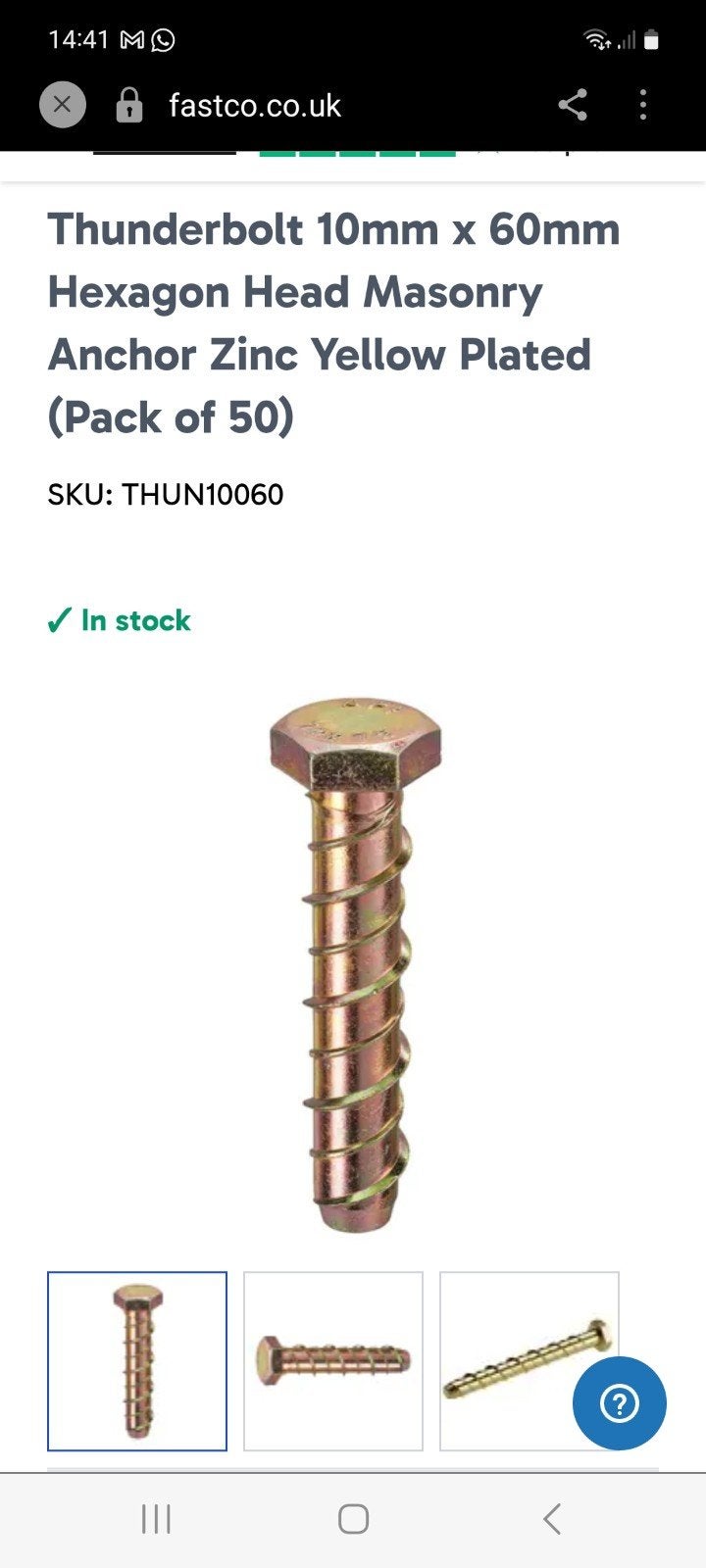 thunderbold'betonschroeven'beton ankers, Ophalen of Verzenden