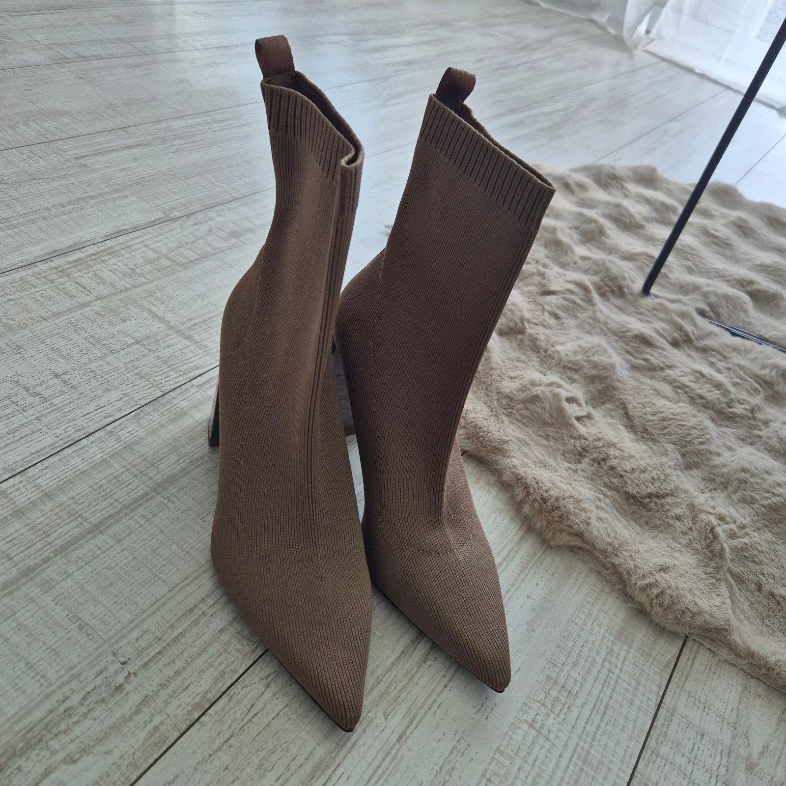 Zara  schoen enkellaars bruin soklaars 37, Ophalen, Bruin, Zara, Zo goed als nieuw
