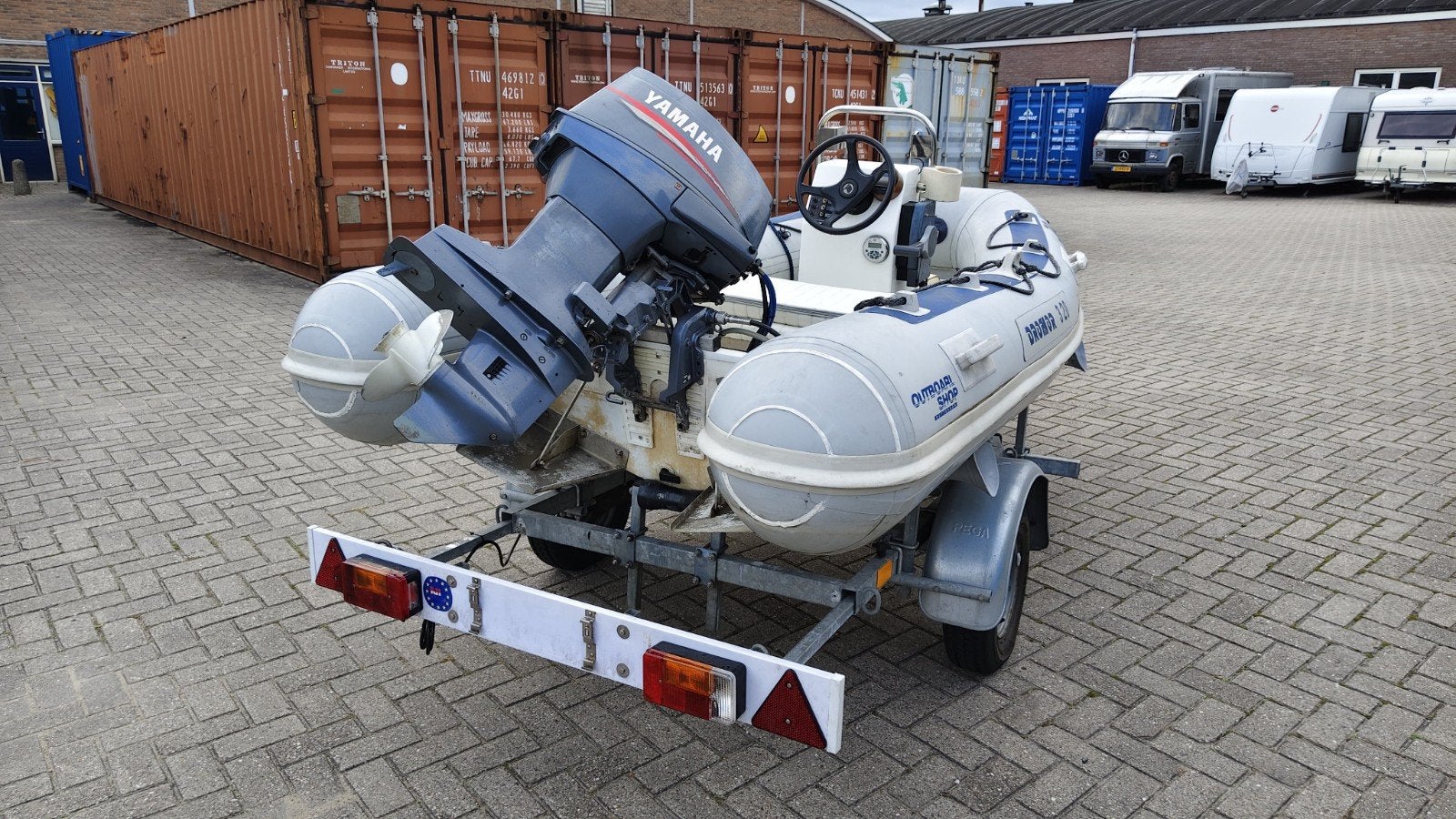 Dromor 320 met yamaha 30 pk BuB, en trailer, Watersport en Boten, Ophalen, Overige merken, Gebruikt, Buitenboordmotor