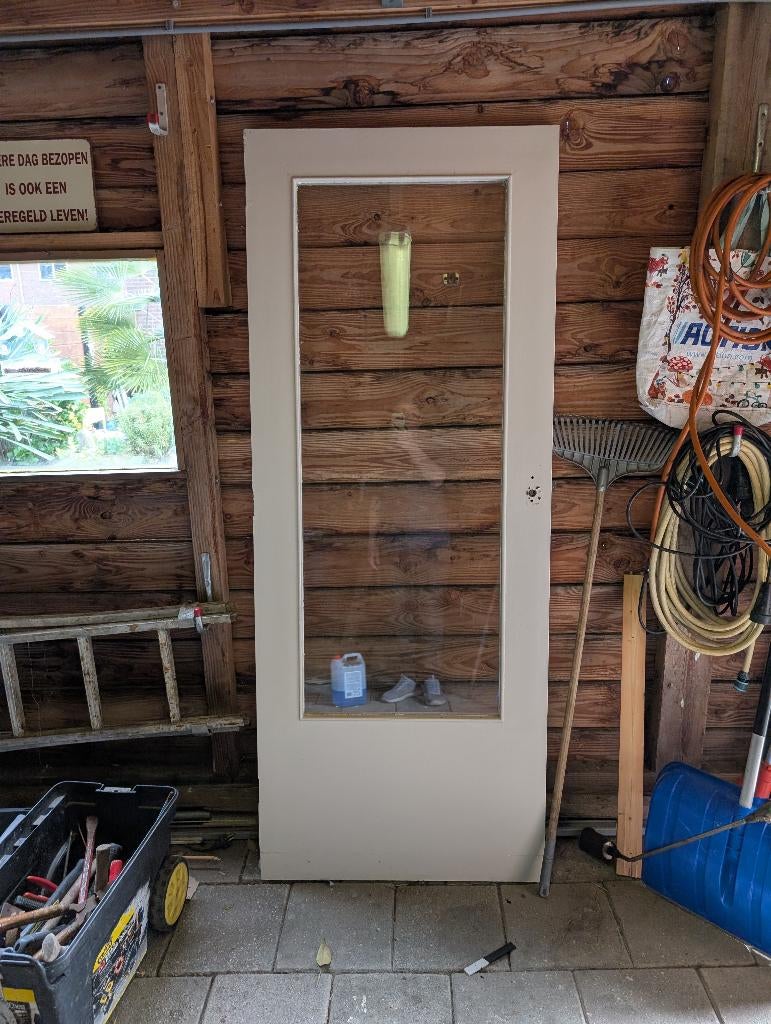 Binnen deur met glas (209,5 x 83), Ophalen, Gebruikt, 80 tot 100 cm, Binnendeur