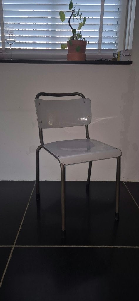 6 stoelen industrieel, Ophalen, Gebruikt, Grijs, Vijf, Zes of meer stoelen