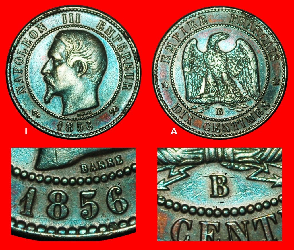 ⰏNAPOLEON III 1852-1870: FRANCE 10 CENTIMES 1856B~DISCOVERY, Ophalen of Verzenden, Frankrijk, Losse munt