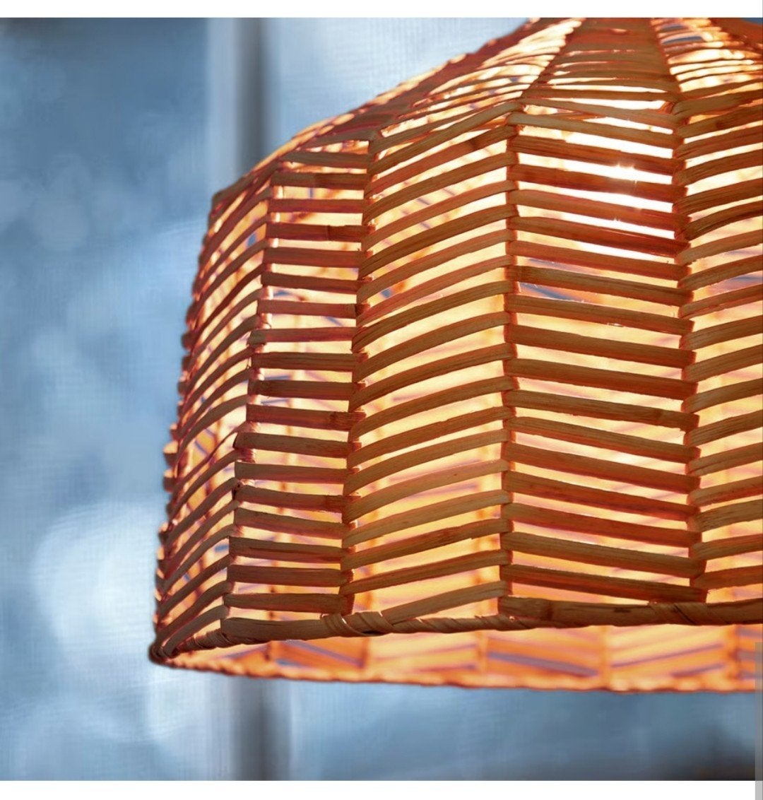 IKEA KAPPELAND lamp Als Nieuw met stalen bruine fitting, Gebruikt, Modern, Scandinavisch, Natuurlijk materiaal, E27 (groot)