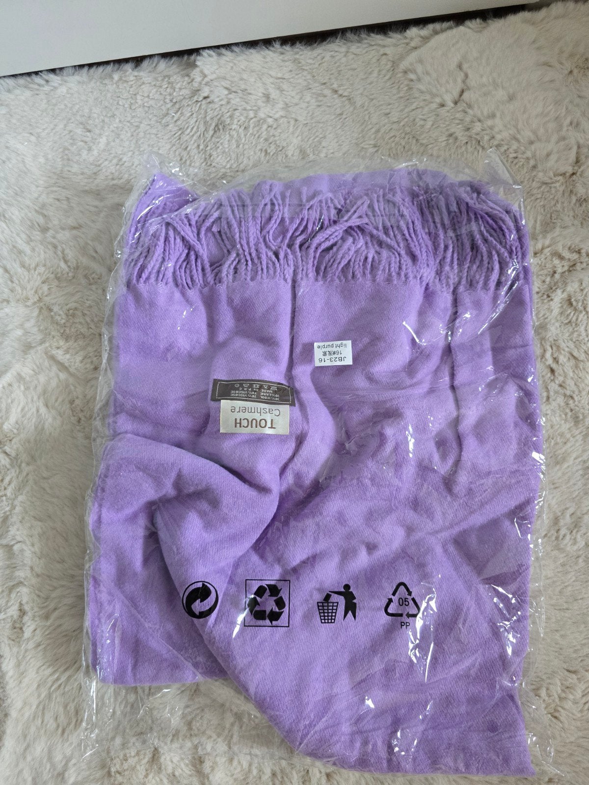 Nieuwe paarse sjaal - Touch Cashmere, Touch Cashmere, Verzenden, Nieuw, Sjaal