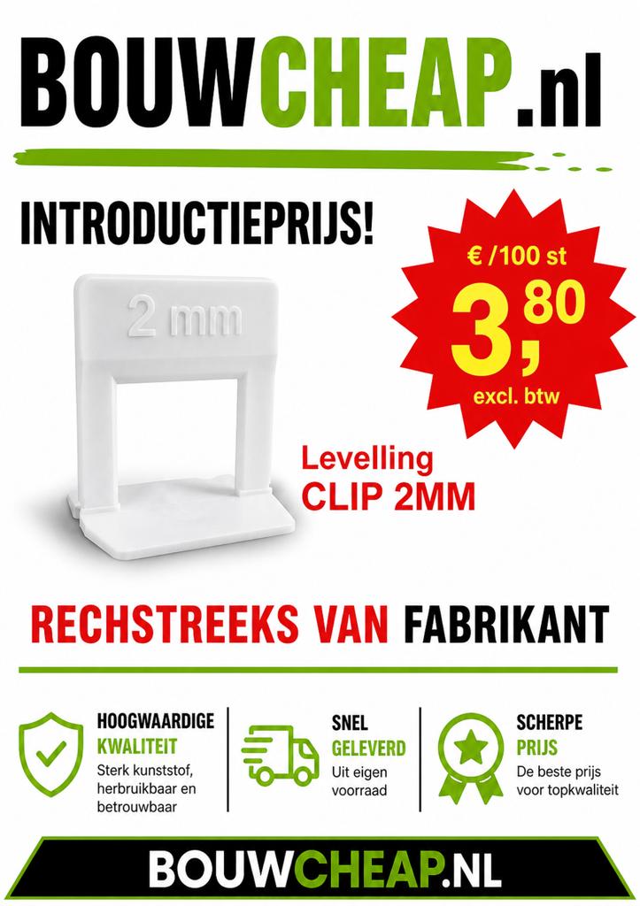 Goedkoopste van nederland leveling system de tang voor maar, Verzenden, Nieuw, Overige materialen