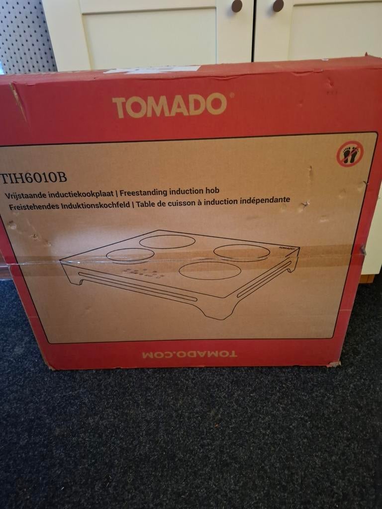 NIEUW TOMADO TIH6010B Vrijstaande Inductiekookplaat, Witgoed en Apparatuur, Kookplaten, Ophalen, Nieuw, 4 kookzones, Inductie