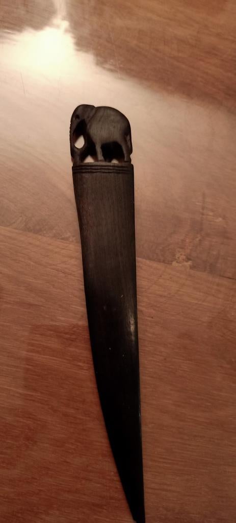 Vintage ivoren briefopener met olifant, Ophalen of Verzenden
