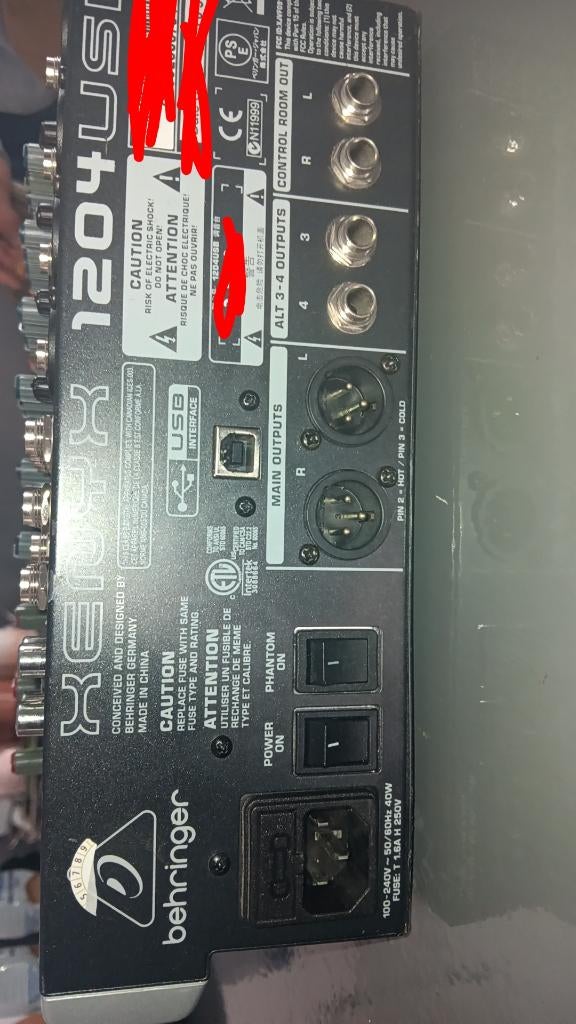 Behringer Xenyx X1204 usb gitaar mengpaneel, Muziek en Instrumenten, Mengpanelen, Ophalen of Verzenden, Gebruikt, Microfooningang